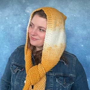 The Hooded Scarf Pattern - PDF instructions for a chunky weight hooded scarf sized for children and adults