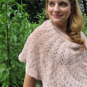 Wild Flowers Shawl Pattern - knit shawl using fingering weight yarn - knitted lace sampler U-shaped shawl