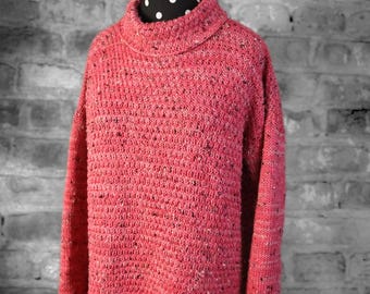 Jill's First Sweater Pattern DK Worsted or Chunky Weight Yarn Adult Pullover Sweater PDF