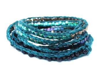 LuLi Bracelet Pattern - Bead Knit Wrap Bracelet Pattern DIY