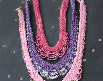 Glam Girl Necklace Pattern - Bead Knit Necklace for Children