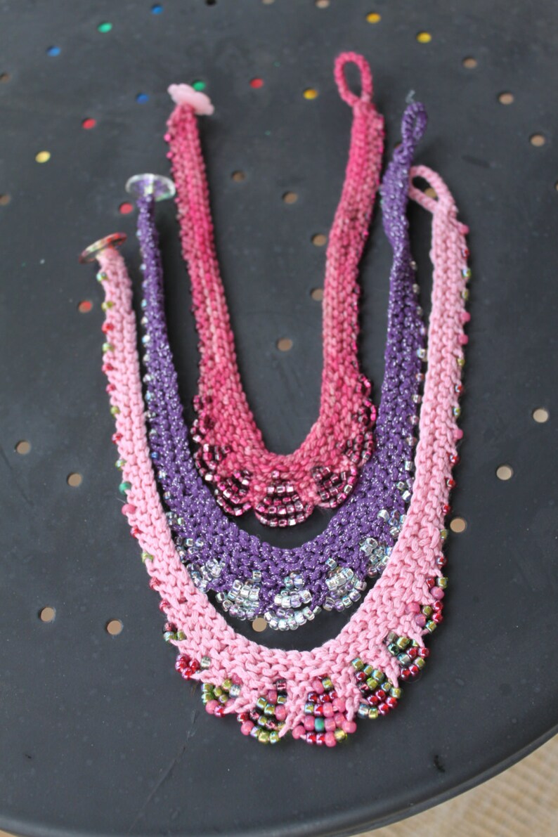 Glam Girl Necklace Pattern Bead Knit Necklace for Children Etsy