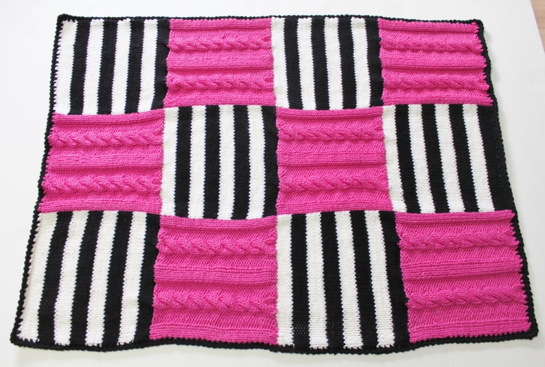 Zoe Baby Blanket Pattern Cable and Stripe Knit Baby Blanket Etsy