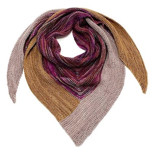 Beginner Knitting Pattern Adjacent Shawl Fingering Weight Yarn PDF