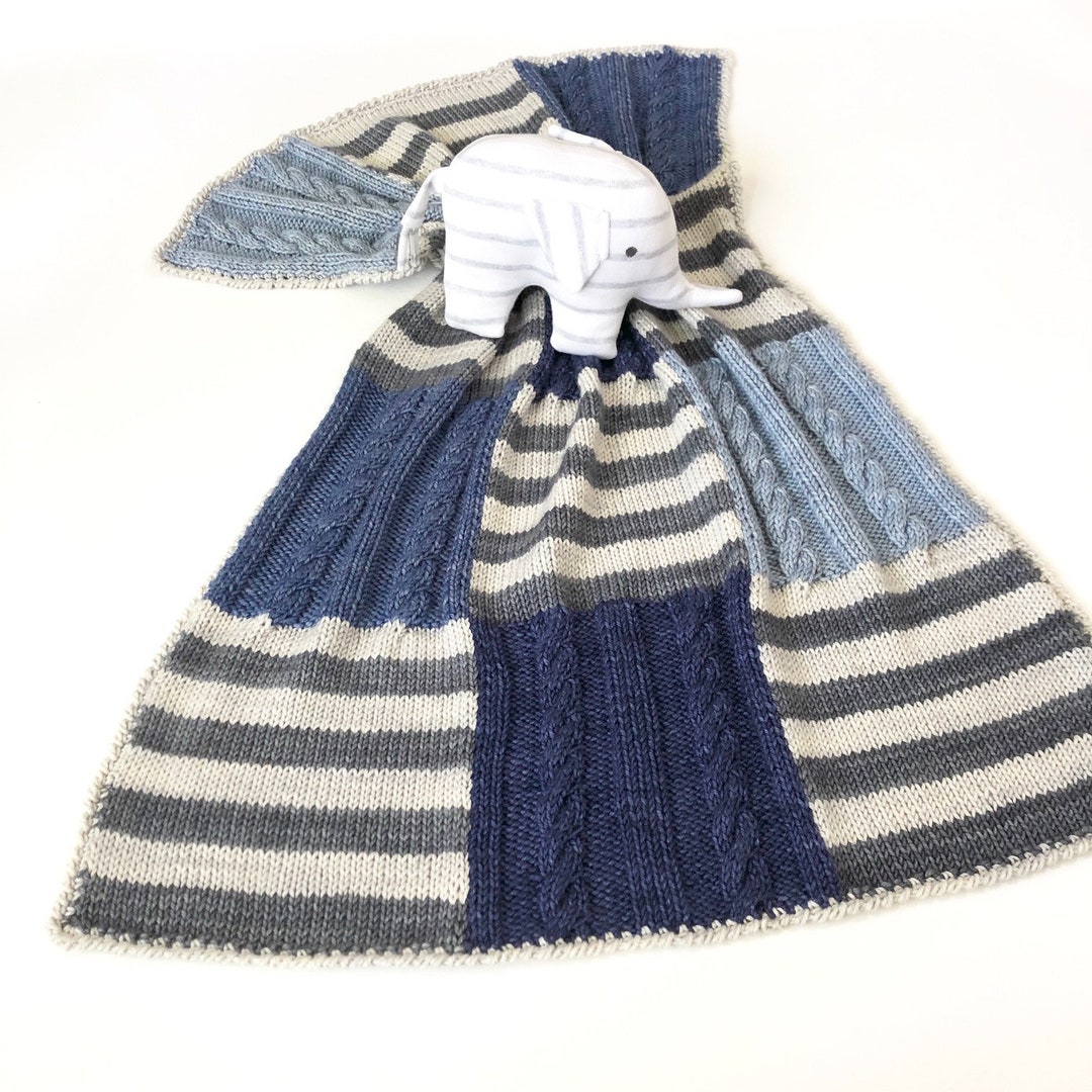 Zoe Baby Blanket Pattern Cable and Stripe Knit Baby Blanket Etsy