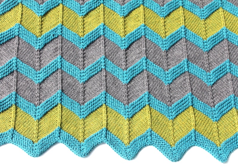 Zip Baby Blanket Pattern Chevron Knit Baby Blanket Pattern in Two to Eight Colors Etsy