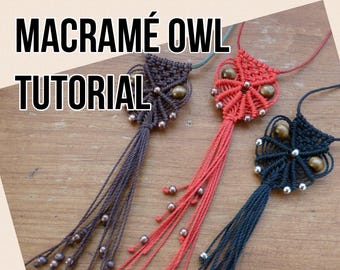 TUTORIAL Macrame Owl Necklace / Macrame Owl DIY / Macrame Necklace Pattern