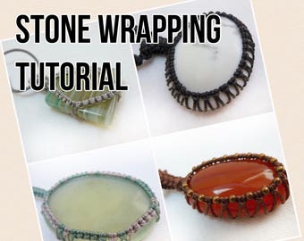 TUTORIAL Macrame Stone Wrapping / Macrame Stone Tying / Knotty Knotty Macrame