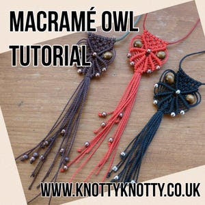 TUTORIAL Macrame Owl Necklace / Macrame Owl DIY / Macrame Necklace Pattern