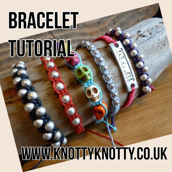 TUTORIEL Bracelets en macramé / Bracelets réglables en macramé avec perles DIY