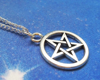 Pentacle Pendant - Silver Pentacle Pendant - Wiccan Pendant - Pentacle Necklace