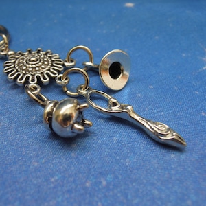 Goddess Keyring - Witchy Keyring - Silver Witch-Themed Keyring - Gift for Witches - Witchy Aesthetic - Wiccan Bag Charm -  Witch Hat Charm