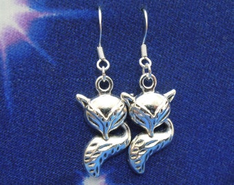 Fox Earrings - Fox Earrings UK - Silver Fox Earrings - Sterling Silver Available
