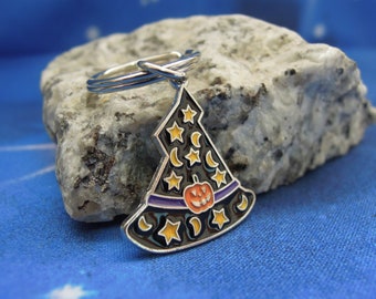 Witch's Hat Keyring - Cute Enamelled Witch's Hat Keyring - Haloween Gift