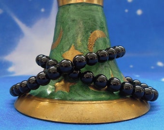 Black Tourmaline Bracelet - 6mm Beaded Bracelet - Protection Bracelet - Healing Crystal Bracelet - Witchy Gift