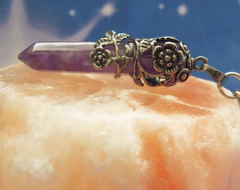 Amethyst Keyring - Amethyst Key Chain - Crystal Keyring - Crystal Charm