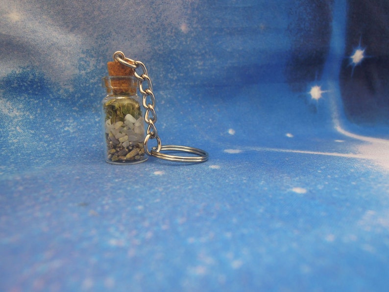 Calming Spell Keyring Anxiety Talisman Calming Bottle Anxiety Relief image 5