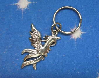 Phoenix Keyring - Firebird - Simurg Keychain - Rising from the Ashes - Rebirth Symbolism