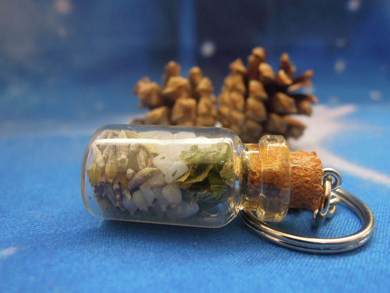 Calming Spell Keyring Anxiety Talisman Calming Bottle Anxiety Relief image 2