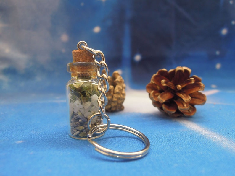 Calming Spell Keyring Anxiety Talisman Calming Bottle Anxiety Relief image 4