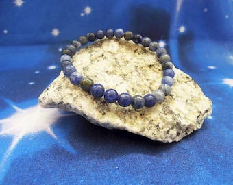 Sodalite Crystal Healing Bracelet - 6mm Blue Natural Gemstone Stretch Bracelet