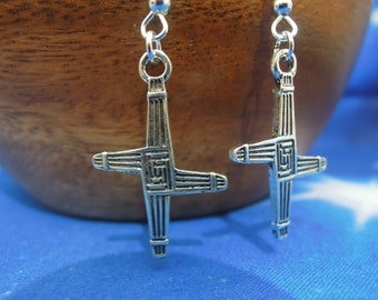 Bridget's Cross Earrings - Saint Bridget's Cross - Imbolc Earrings - Wiccan Earrings