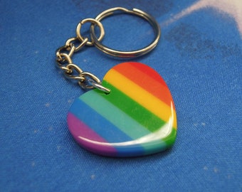 Rainbow Keychain - Rainbow Keyring UK - Rainbow Gift - Rainbow Heart