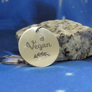Vegan Keyring - Stainless Steel Keychain - Veganism - Vegan Gift