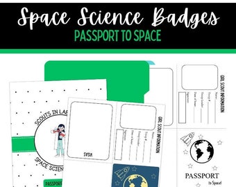 Girl Scouts - Passport to Space - Printable - for all Space Science Badges - Daisy, Brownie, Junior