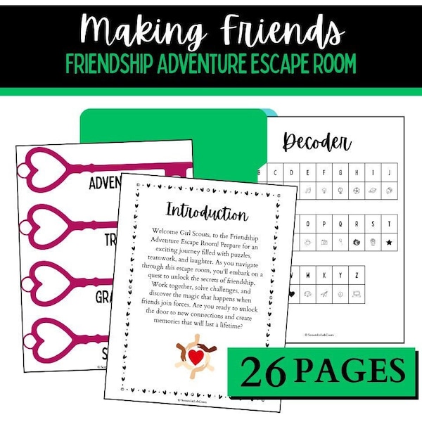 Girl Scouts - Friendship Adventure Escape Room Challenge - Making Friends badge