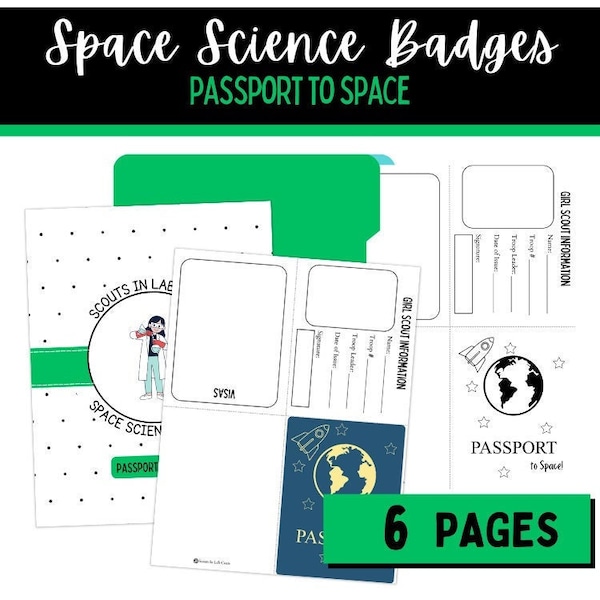 Girl Scouts - Passport to Space - Printable - for all Space Science Badges - Daisy, Brownie, Junior