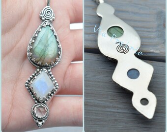 Reiki Talisman Necklace | 925 Silver wand pendant | Universe Energy jewelry, Protective Authentic Reiki amulet