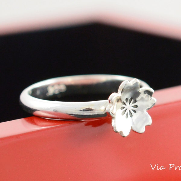 Sakura Blossom Ring, 100% HANDMADE RING, SAKURA ring, Cherry blossom ring, Japanese ring, Sterling silver ring, Gift for her, Kawaii ring