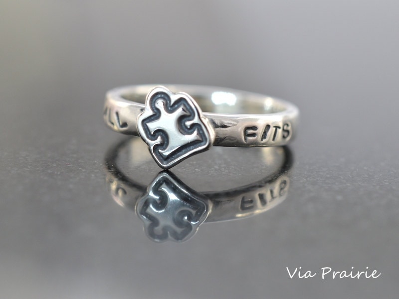 Puzzle Piece Ring Puzzle Ring Autism Awareness IT ALL FITS Ring