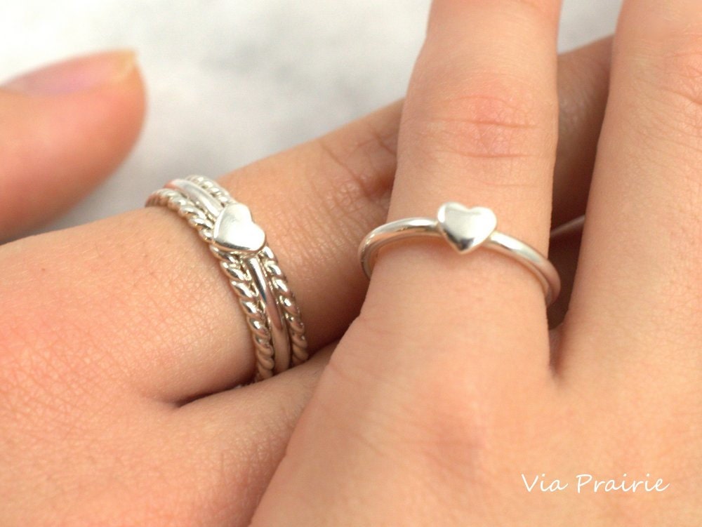 Mother daughter heart rings deals