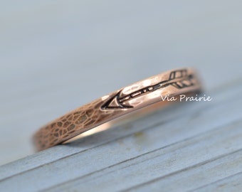Handmade Solid Copper Arrow Ring | Arthritis Pain Healing Support Band | Boho Tribe Gypsy Jewelry Gift