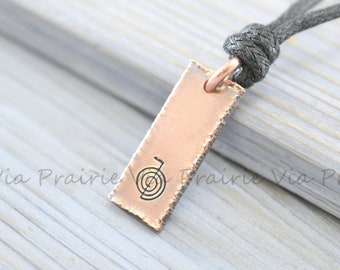 Handmade Reiki Copper Nugget Tag Pedants | Mens ChoKuRei Talisman | Unisex Adjustable Reiki Necklace Jewelry