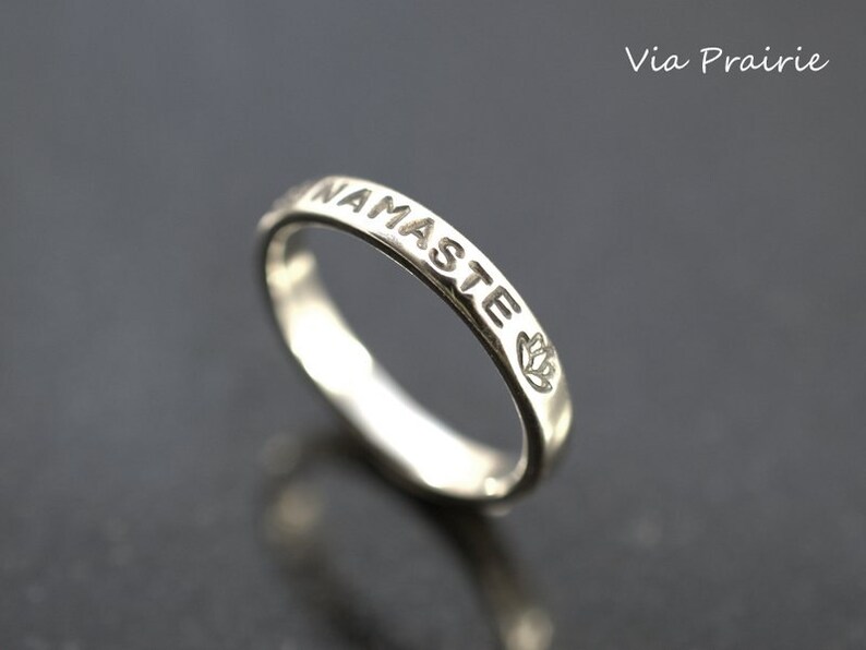 NAMASTE Ring Lotus Flower Ring Yoga Ring Zen Ring Zen Etsy