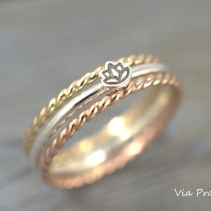 30 PCS- The Original Tiny Wonders Lotus flower Ring - Gold midi ring,cool rings-