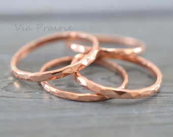 Handmade Bright Copper Ring | Copper Absorption Arthritis Cure | Hammered Pure Copper Band