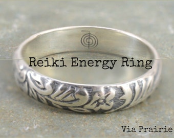 Reiki Ring, Fire finger ring, ChoKuRei ring, Reiki reminder ring, Reiki Symbol Ring, Reiki jewelry, Reiki Energy ring, 925 Sterling Silver