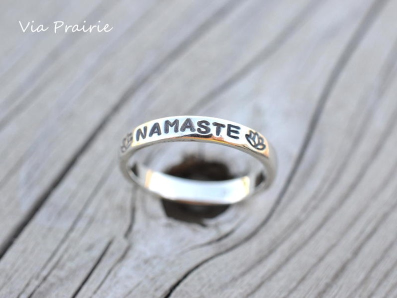 NAMASTE Ring Lotus Flower Ring Yoga Ring Zen Ring Zen Etsy