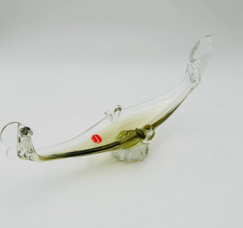 Vintage Murano Glass Venezia Gondola Boat Clear Lightyellow Ashtray Etsy