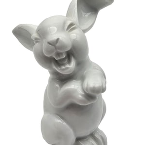 Laughing Rabbit White By  Rosenthal-Continental Figurine Retired 6.5&quot; Large Sz.