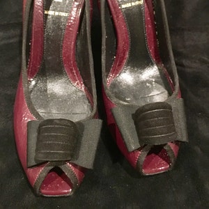 Fendi Dark Red Patent Leather Pumps Size 6 1/2