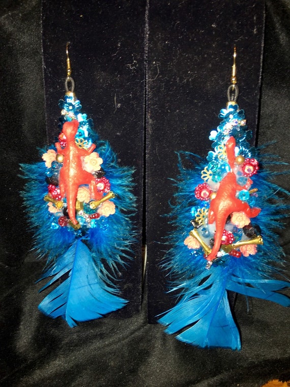Vintage Dinosaur Earrings
