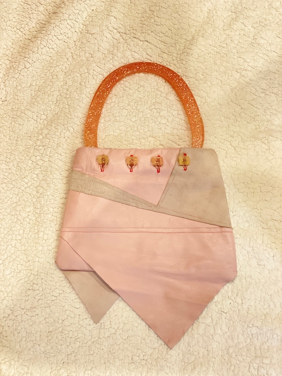 Hand Maid by Michelle Frantz Resin Handle Pink Bag - image 1