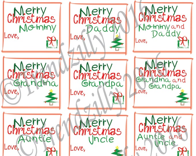 Christmas Gift Tags, Kid Gift Tags, Christmas Gift Tags for Kids, Christmas Gift Label, Childrens Christmas Decoration Printable Download.