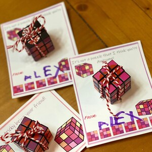 Kids Printable Valentines, Rubix Valentines, Kids Valentine, Puzzle ...
