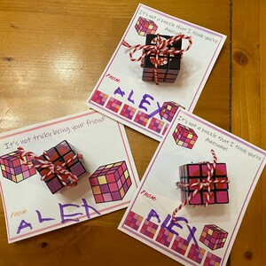 Kids Printable Valentines, Rubix Valentines, Kids Valentine, Puzzle ...